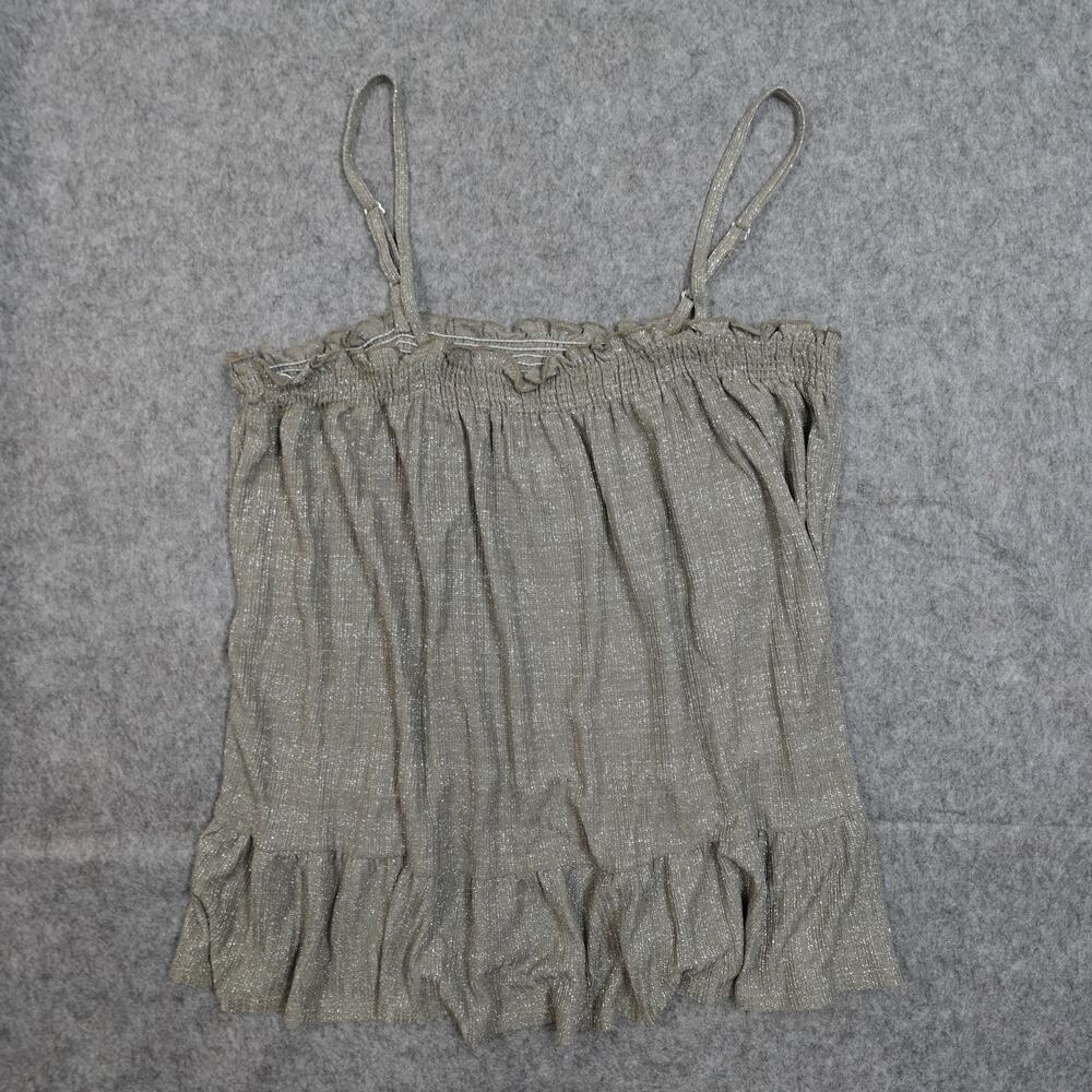 Anthropologie Top Womens Extra Large Amadi Tank Shimmer Metallic - Picture 2 of 10